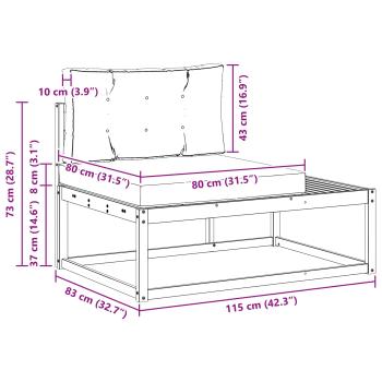 Outdoor-Sofagarnitur mit Kissen Natur und Creme