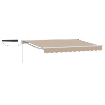 Elektrische ausziehbare Markise Beige und Weiß 3 x 2,5 m