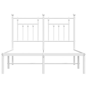 Bettgestell mit Kopfteil Metall Weiß 135x190 cm
