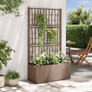 ARDEBO.de - Gartenpflanzer mit Gitter Braun 80 x 36 x 140 cm PP