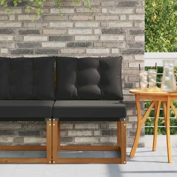 ARDEBO.de - Outdoor Mittelsofa Massivholz Akazie und Textilene Stoff Natur