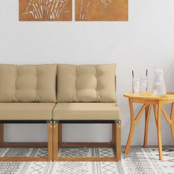 ARDEBO.de - Outdoor Mittelsofa Massivholz Akazie und Textilene Stoff Natur