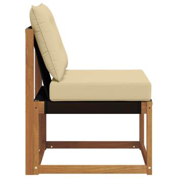 Outdoor Mittelsofa Massivholz Akazie und Textilene Stoff Natur