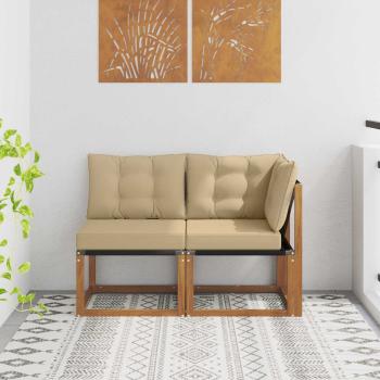 ARDEBO.de - 2 stk. Outdoor Mittel- und Ecksofa Natur