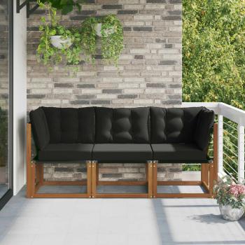 ARDEBO.de - 3 stk. Outdoor Mittel- und Ecksofa Natur