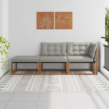 ARDEBO.de - 3 stk. Outdoor-Sofagarnitur Massivholz Akazie