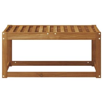 Outdoor Hocker Bank Massivholz Akazie Natur 79 x 43 x 37 cm