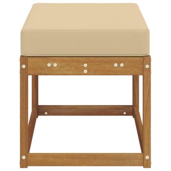 Outdoor Hocker Bank Massivholz Akazie Natur