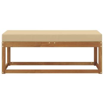 Outdoor Hocker Bank Massivholz Akazie Natur