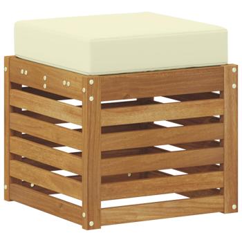 Outdoor Hocker Bank Massivholz Akazie Natur
