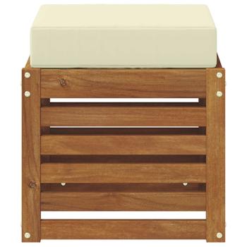 Outdoor Hocker Bank Massivholz Akazie Natur