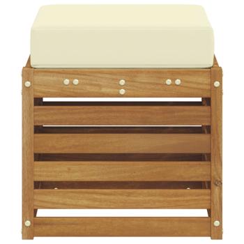 Outdoor Hocker Bank Massivholz Akazie Natur