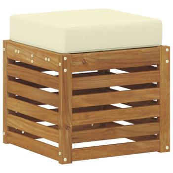 Outdoor Hocker Bank Massivholz Akazie Natur