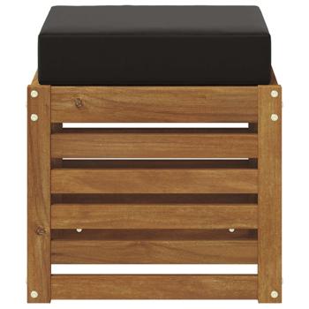 Outdoor Hocker Bank Massivholz Akazie Natur
