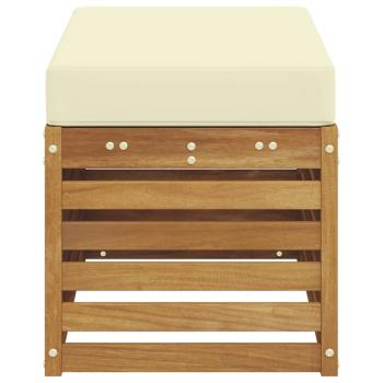 Outdoor Hocker Bank Massivholz Akazie Natur