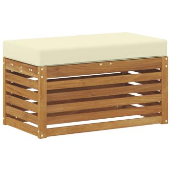 Outdoor Hocker Bank Massivholz Akazie Natur