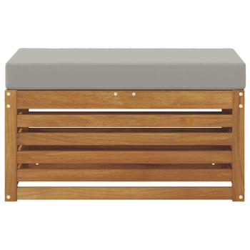 Outdoor Hocker Bank Massivholz Akazie Natur