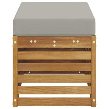 Outdoor Hocker Bank Massivholz Akazie Natur