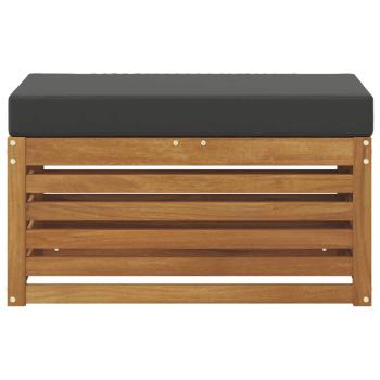 Outdoor Hocker Bank Massivholz Akazie Natur