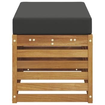 Outdoor Hocker Bank Massivholz Akazie Natur