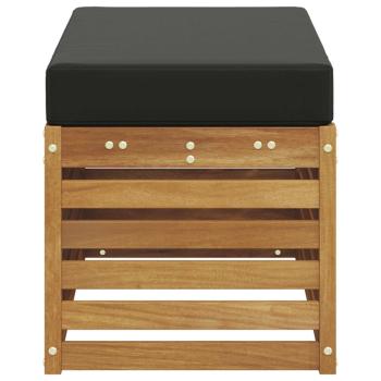 Outdoor Hocker Bank Massivholz Akazie Natur