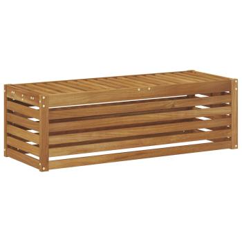 Outdoor Hocker Bank Massivholz Akazie Natur 115 x 43 x 37 cm