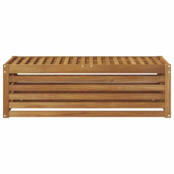 Outdoor Hocker Bank Massivholz Akazie Natur 115 x 43 x 37 cm