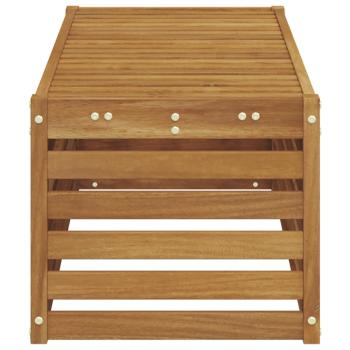 Outdoor Hocker Bank Massivholz Akazie Natur 115 x 43 x 37 cm