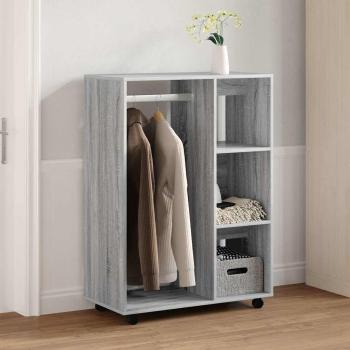 ARDEBO.de - Kleiderschrank Grau Sonoma 80x40x110 cm Holzwerkstoff