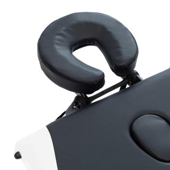 Massageliege Klappbar 4-Zonen Aluminiumgestell Schwarz und Weiß