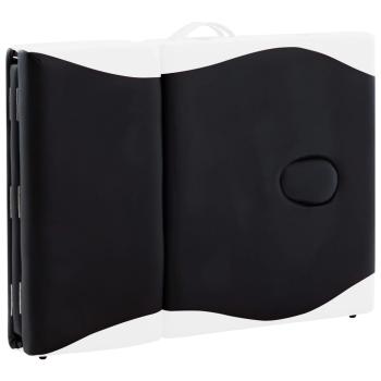 Massageliege Klappbar 4-Zonen Aluminiumgestell Schwarz und Weiß