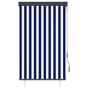 Außenrollo 100 x 250 cm Blau und Weiß
