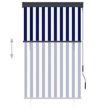 Außenrollo 100 x 250 cm Blau und Weiß