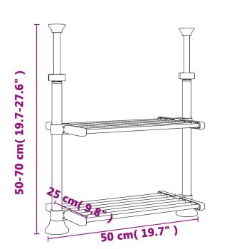 Küchenregal 50x25x(50-70) cm Aluminium