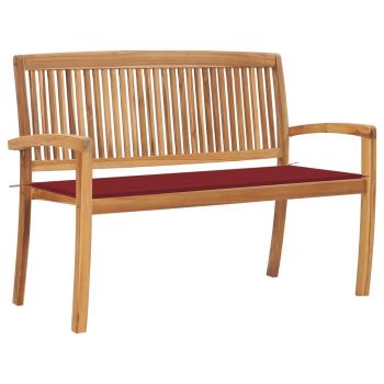 ARDEBO.de - Stapelbare Gartenbank mit Auflage 128,5 cm Massivholz Teak