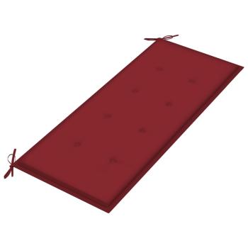 Stapelbare Gartenbank mit Auflage 128,5 cm Massivholz Teak