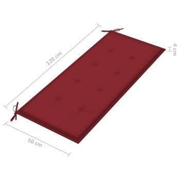 Stapelbare Gartenbank mit Auflage 128,5 cm Massivholz Teak