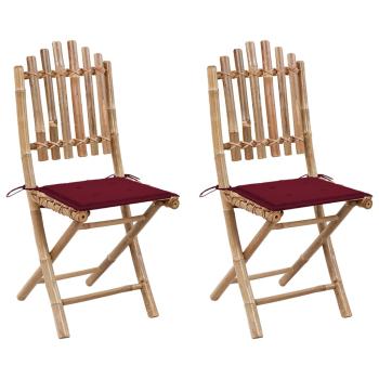 ARDEBO.de - Klappbare Gartenstühle 2 Stk. mit Kissen Bambus