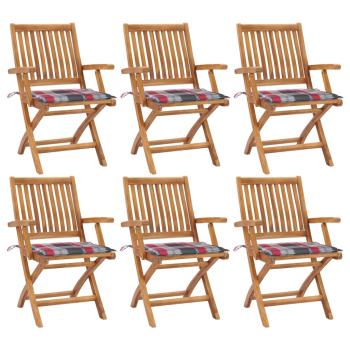 ARDEBO.de - Klappbare Gartenstühle mit Kissen 6 Stk. Massivholz Teak