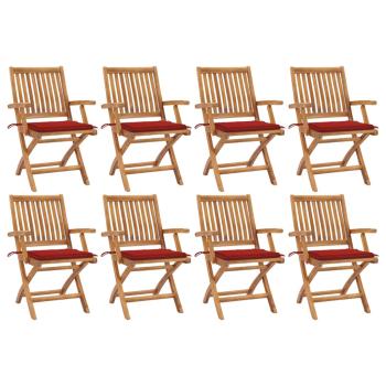ARDEBO.de - Klappbare Gartenstühle mit Kissen 8 Stk. Massivholz Teak