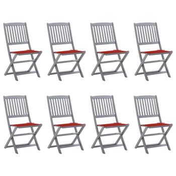 ARDEBO.de - Klappbare Gartenstühle 8 Stk. mit Kissen Massivholz Akazie