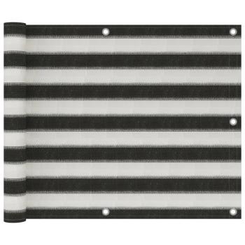ARDEBO.de - Balkon-Sichtschutz HDPE 75x500 cm Anthrazit und Weiß