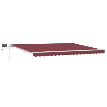 Markise Manuell mit LED Weinrot 450x300 cm