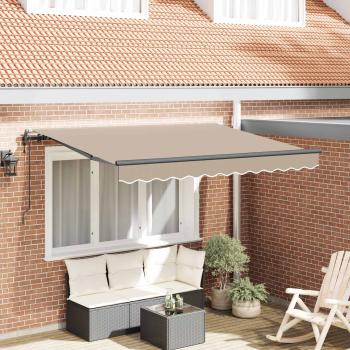 ARDEBO.de - Einziehbare Markise Beige 250 x 200 cm Stoff