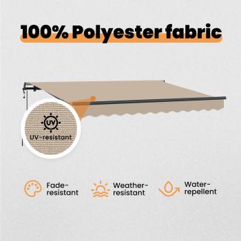 Einziehbare Markise Beige 250 x 200 cm Stoff