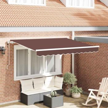 ARDEBO.de - Ausziehbare Markise Braun 350 x 200 cm Stoff