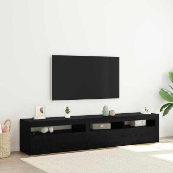 TV-Schränk 2 pcs Schwarz Eichen-Optik 195 x 35 x 40 cm