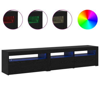 TV-Schränk 2 pcs Schwarz Eichen-Optik 195 x 35 x 40 cm