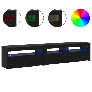 TV-Schränk 2 pcs Schwarz Eichen-Optik 195 x 35 x 40 cm