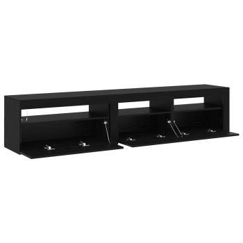 TV-Schränk 2 pcs Schwarz Eichen-Optik 195 x 35 x 40 cm